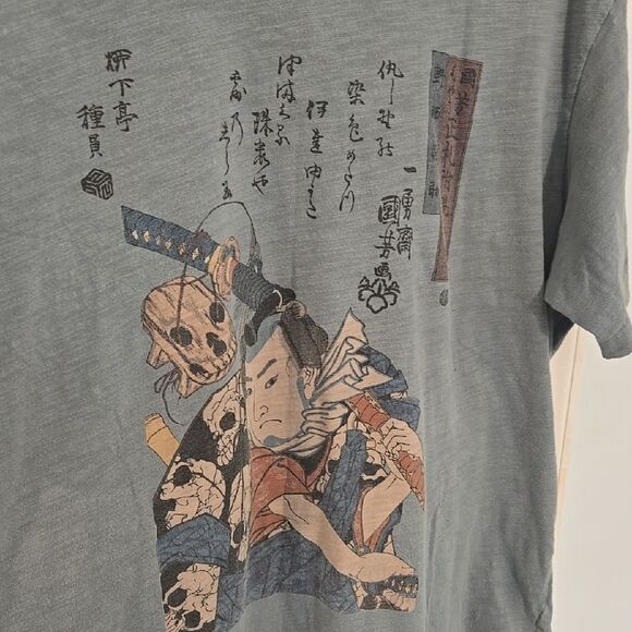 Blue Short Sleeve Tee with Graphic Print - Picture 3 of 6